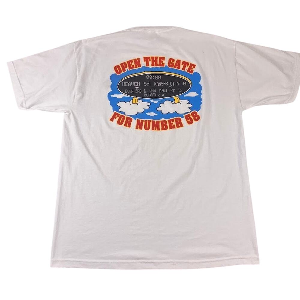 KC Chiefs Derrick Thomas Memorial Heaven Tribute T-Shirt Open The Gate for 58 XL